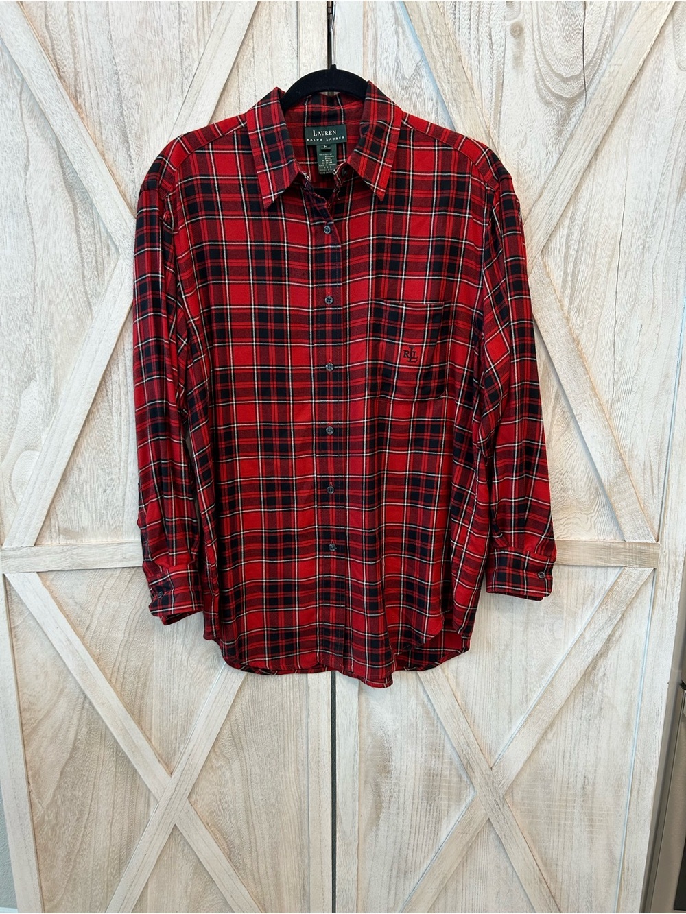 Ralph Lauren Red and Black Plaid Button-Down Shirt